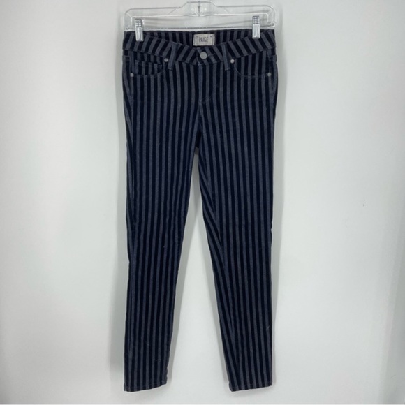 PAIGE Verdugo Ultra Skinny Velvet Striped Size 26 Dark Wash‎ Womens Jeans - Picture 2 of 11
